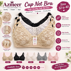 Cup Net Bra for Women – High Quality Soft Net Blended Bra