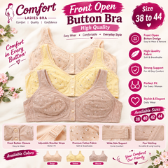 Front Open Button Bra for Women – High Quality Comfortable Bra